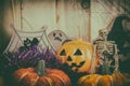 vintage tone image of Halloween background.