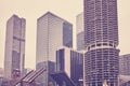 Vintage toned Chicago downtown on a cloudy day. Royalty Free Stock Photo