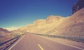 Vintage toned country highway, Utah State, USA Royalty Free Stock Photo