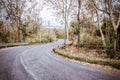 Vintage toned image of snake curved road Royalty Free Stock Photo