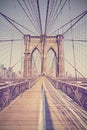 Vintage toned photo of Brooklyn Bridge. Royalty Free Stock Photo