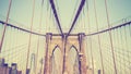 Vintage toned photo of the Brooklyn Bridge, NYC. Royalty Free Stock Photo