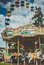 Vintage toned picture of an amusement park
