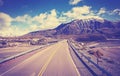 Vintage toned picture of a road, Argentina Royalty Free Stock Photo