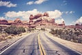 Vintage toned scenic road, travel concept picture, USA.