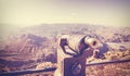 Vintage toned telescope at Grand Canyon, travel concept. Royalty Free Stock Photo