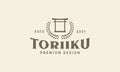 Vintage torii japan logo symbol vector icon illustration design