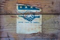 Vintage torn label of the United States of America