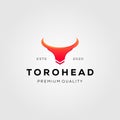 Vintage toro head bull logo vector designs