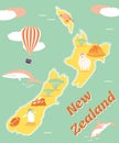 Vintage tourist poster of New Zealand