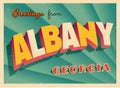 Vintage Touristic Greeting Card From Albany, Georgia.