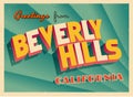 Vintage Touristic Greeting Card From Beverly Hills, California.