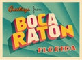 Vintage Touristic Greeting Card From Boca Raton, Florida.