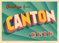 Vintage Touristic Greeting Card From Canton, Ohio.