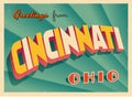 Vintage Touristic Greeting Card From Cincinnati, Ohio.