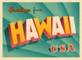 Vintage Touristic Greeting Card from Hawaii. Royalty Free Stock Photo