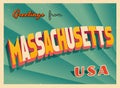 Vintage Touristic Greeting Card from Massachusetts.