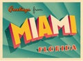 Vintage Touristic Greeting Card From Miami, Florida.