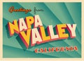 Vintage Touristic Greeting Card From Napa Valley, California. Royalty Free Stock Photo