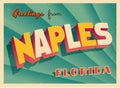 Vintage Touristic Greeting Card From Naples, Florida.