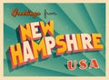 Vintage Touristic Greeting Card from New Hampshire.