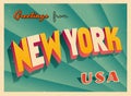 Vintage Touristic Greeting Card From New York.