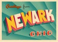 Vintage Touristic Greeting Card From Newark, Ohio.