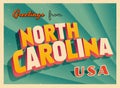 Vintage Touristic Greeting Card from North Carolina.