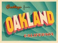 Vintage Touristic Greeting Card From Oakland, California.