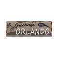 Vintage Touristic Greeting Card - Orlando, Florida, vector illustration