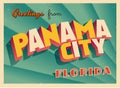 Vintage Touristic Greeting Card From Panama City, Florida.