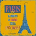 Vintage Touristic Greeting Card - Paris