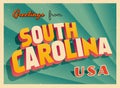 Vintage Touristic Greeting Card from South Carolina.