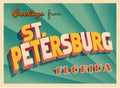 Vintage Touristic Greeting Card From St. Petersburg, Florida.