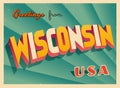 Vintage Touristic Greeting Card from Wisconsin.