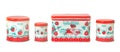 Vintage toy kitchen container set isolated Royalty Free Stock Photo