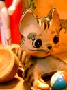 Vintage Toy Kitty Cat with a Ball Royalty Free Stock Photo
