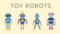 Vintage toy robots vector