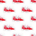 Vintage toy skating shoes repeat seamless pattern on white background. Winter sport, Christmas and New Year holiday wrapping paper Royalty Free Stock Photo