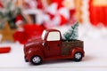 Vintage Toy Truck and Christmas Gifts.. Royalty Free Stock Photo