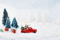 Vintage Toy Truck and Christmas Gifts Royalty Free Stock Photo