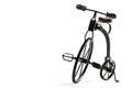 Vintage toy velocipede isolated in white Royalty Free Stock Photo