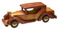 Vintage toy wooden toy car isolated Royalty Free Stock Photo