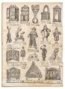 Vintage toys collection. Antique googs shop advertising