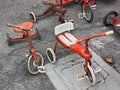 Old tricycles for children Royalty Free Stock Photo