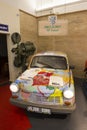 Vintage Trabant car exposed in a museum