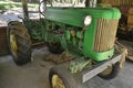 Tractor. Tractor with green paint on display at an ecotourism farm in side view, vintage, in Brazil, South America