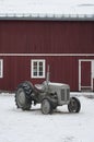 Vintage tractor in farm Royalty Free Stock Photo