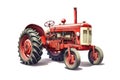 Vintage Tractor isolated on white background. Generative AI Royalty Free Stock Photo