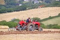 Vintage tractor ploughing